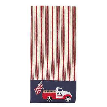 Star Spangled Truck Embroidered Dishtowel Set of 2 Park Designs - The Fox Decor